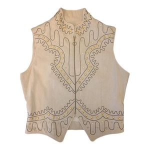 Silver Mesa Vest Black and Light Gold Crystal Striped Vest